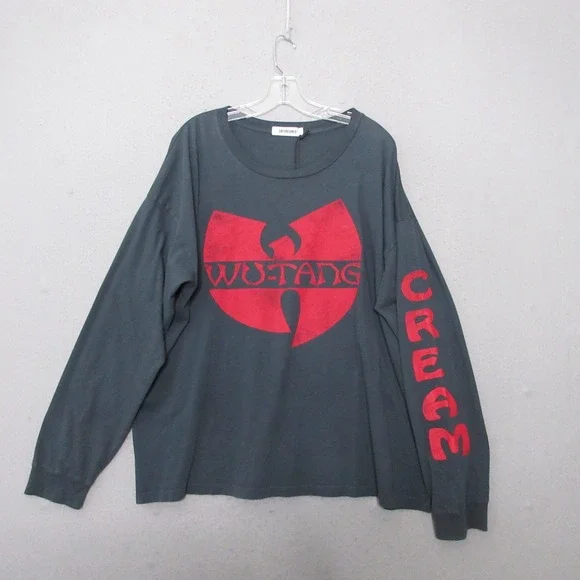 Daydreamer Wu-Tang Clan T-Shirt Women XL Gray Long Sleeve Graphic Band NWT USA - Picture 1 of 10